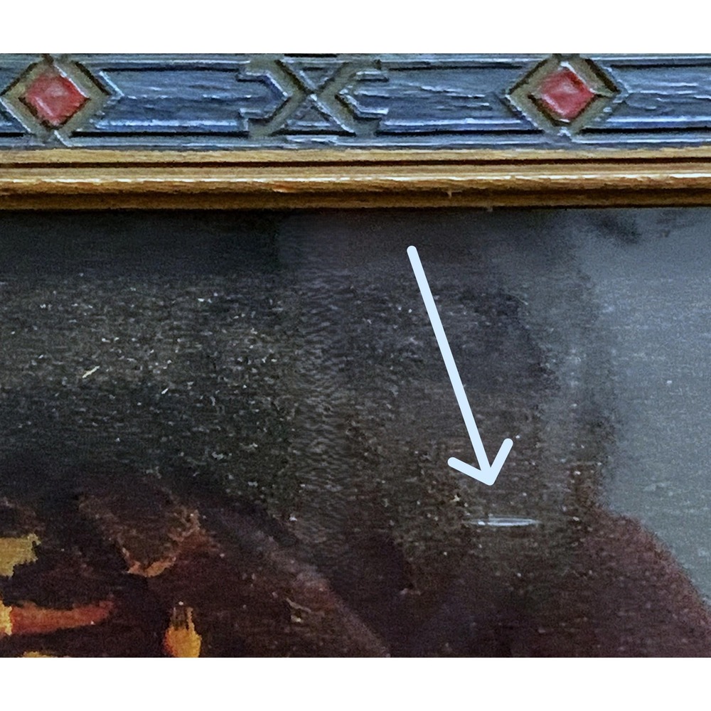 Antique c 1900s J. Califano Fruit Still Life Yard Long Litho Carved Wood Frame - Picture 6 of 13